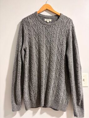Goodthreads Gray Cable-Knit Crewneck Sweater
